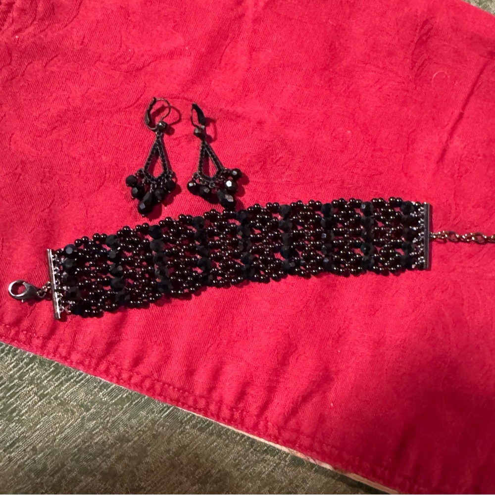 White House Black Market -Black Earrings and Bracelet